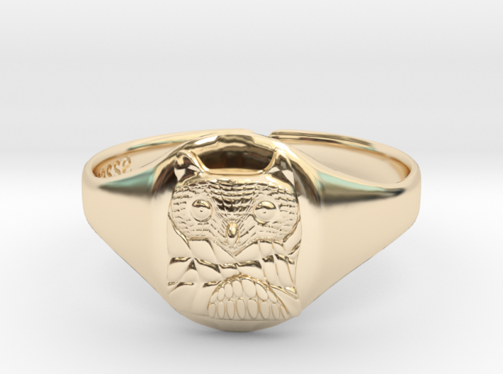 Owl Ring (Oval) 3d printed
