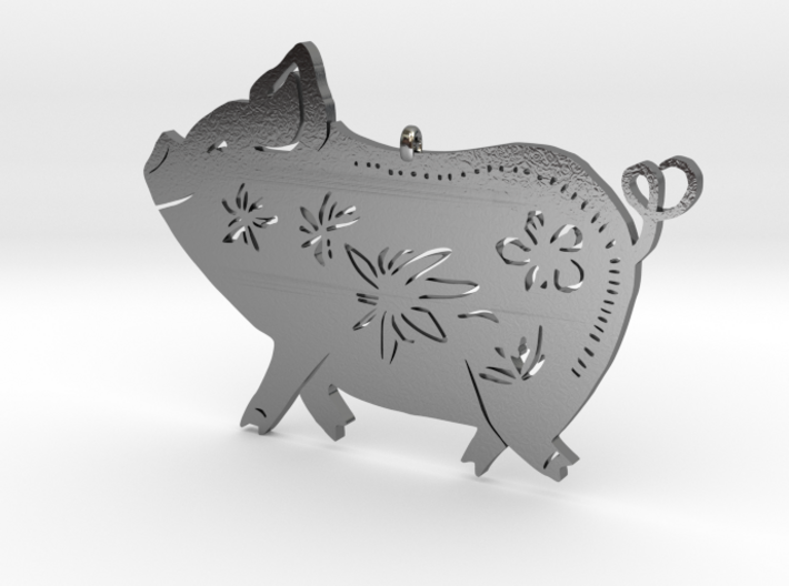 Chinese zodiac PIG sign pendant 3d printed