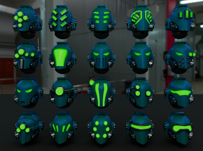 10-20x Alpha Omega or Reaver Variety Helmets 3d printed