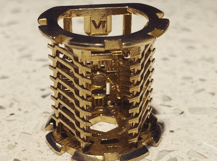 Spectre-Engine/Crystal Chamber 2/10 3d printed Brass