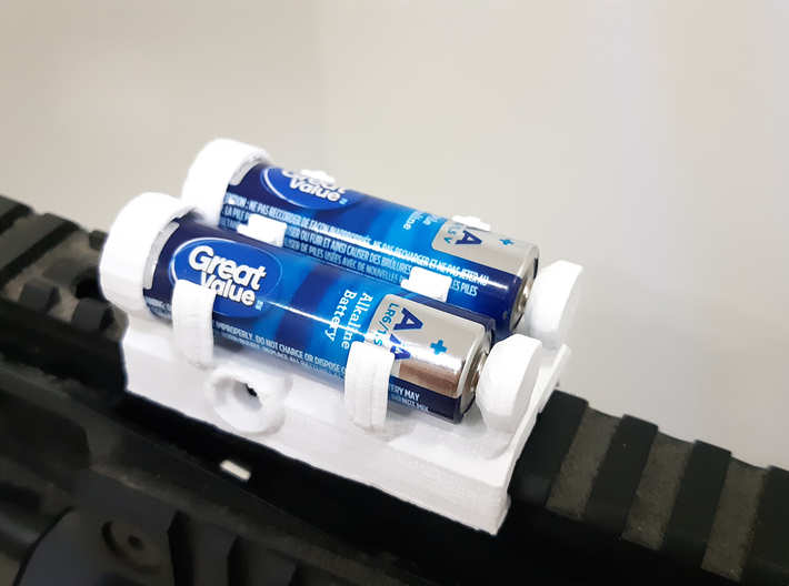 Picatinny Mounted 2x AA Battery Holder 3d printed 