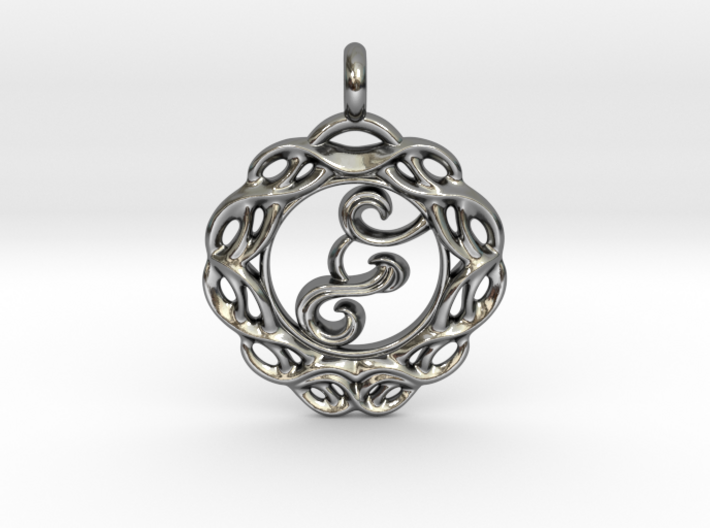 Celtic living water wellspring of life pendant. 3d printed 