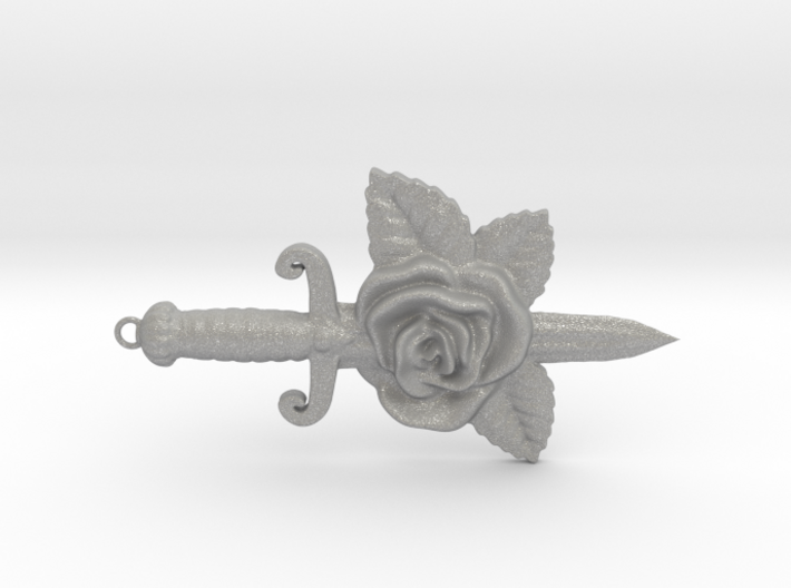 Dagger &amp; Rose Pendant 3d printed