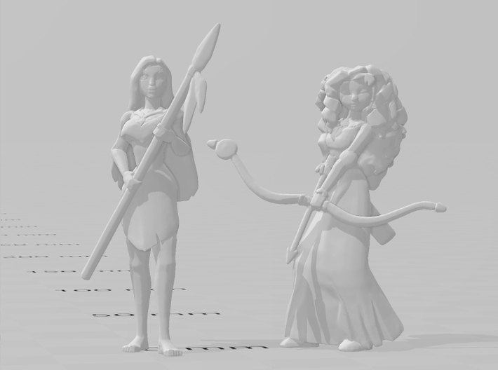 Pocahontas Warrior Princess miniature fantasy rpg 3d printed