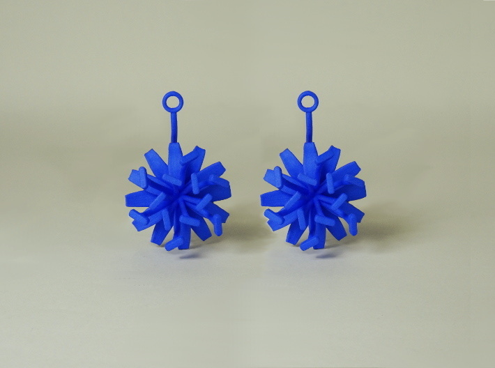 Earrings with one large flower of the Chicory 3d printed 