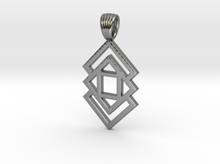 Triple square [pendant] 3d printed