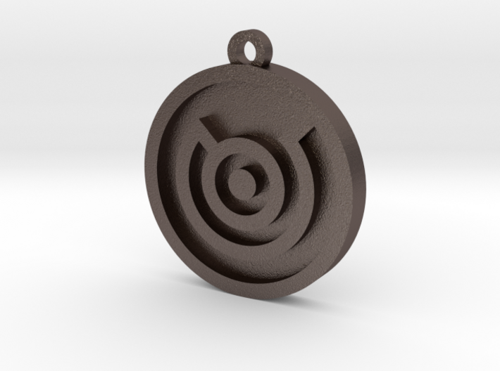 Owl House King's Glyph Pendant 3d printed A bronze steel alloy, plated with a thin coating of a silver bronze mixture, then polished until shiny and smooth. Increase wearability and longevity by using a protective coating like Nickel Guard, Jewelry Shield, or even clear nail polish.