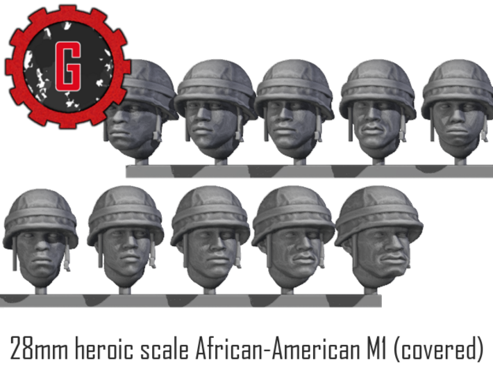 28mm Heroic Scale African-American M1 (covered) 3d printed