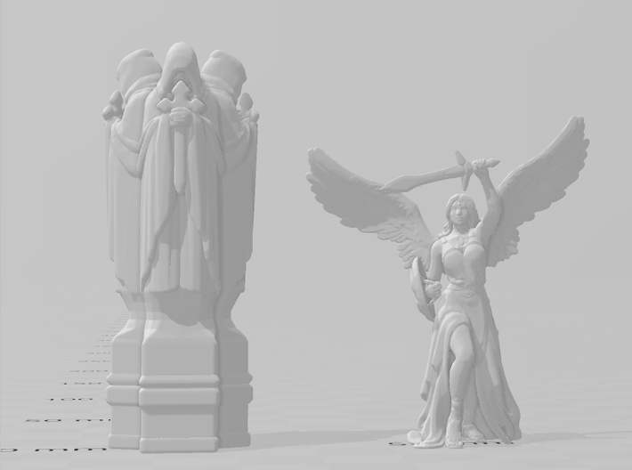 Triple Cultists Statue miniature model fantasy dnd 3d printed 