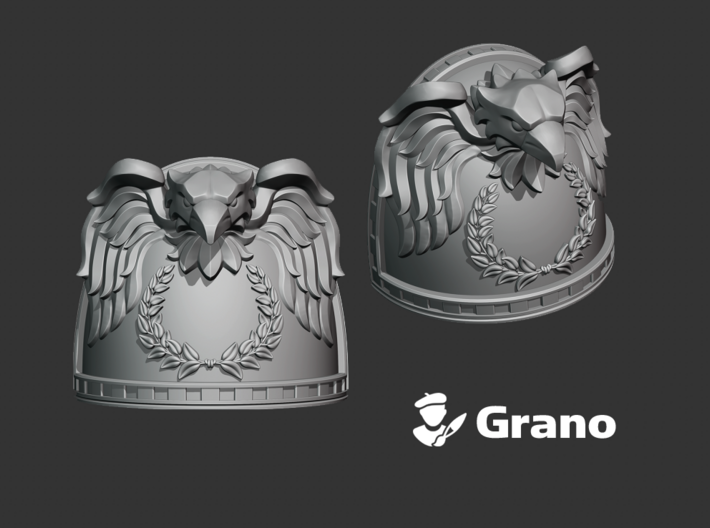 10x Grano Eagle - G:4e Shoulder Pads 3d printed