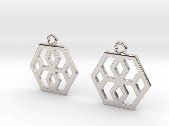 Hexagons [Earrings] 3d printed