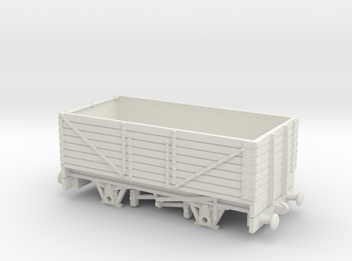 HO/OO scale 7-plank wagon low buffers v2 chain 3d printed