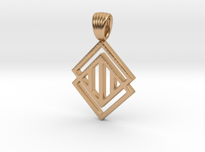 Squares'n hatches [pendant] 3d printed