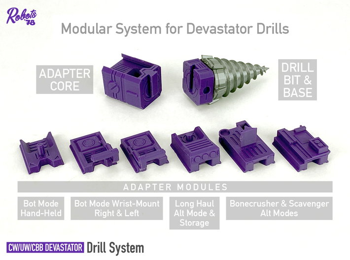 Drill Bit Type A 62mm x1 [Devastator Drill System] 3d printed 