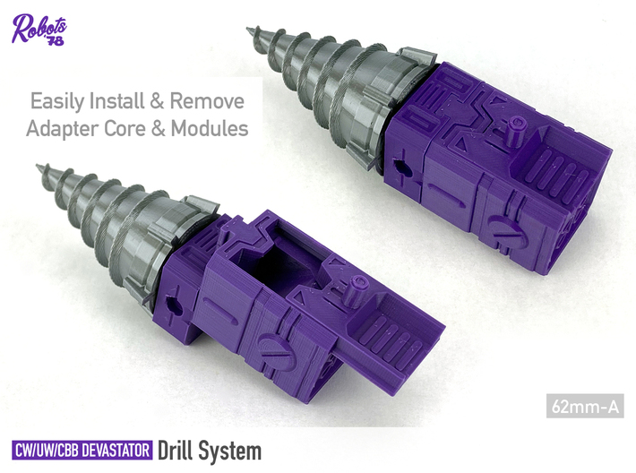 Drill Bit Type A 62mm x1 [Devastator Drill System] 3d printed 