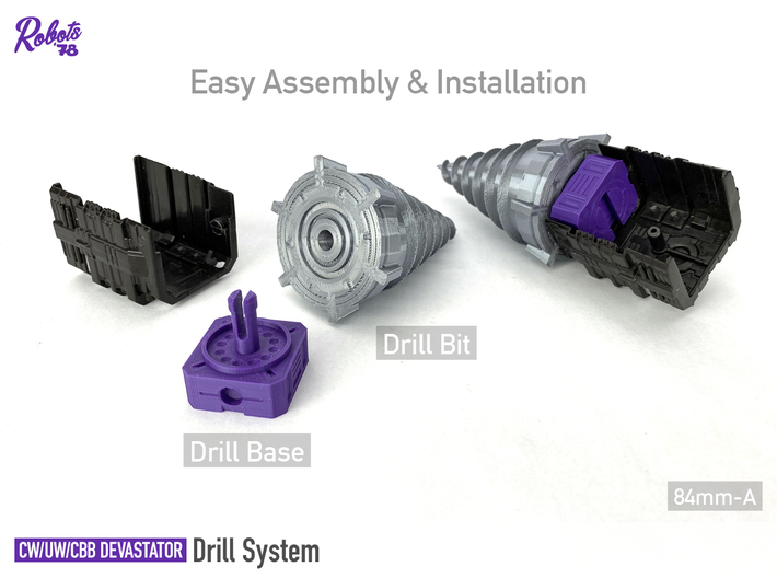 Drill Bit Type A 84mm x1 [Devastator Drill System] 3d printed 