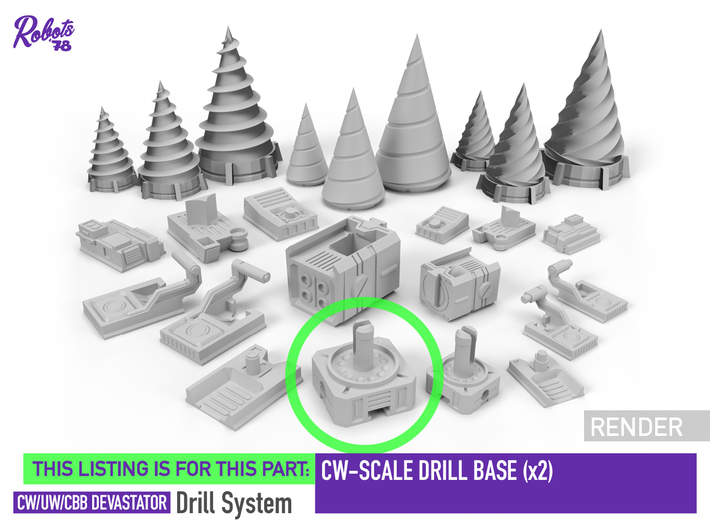 Drill Base CW x2 [Devastator Drill System] 3d printed 