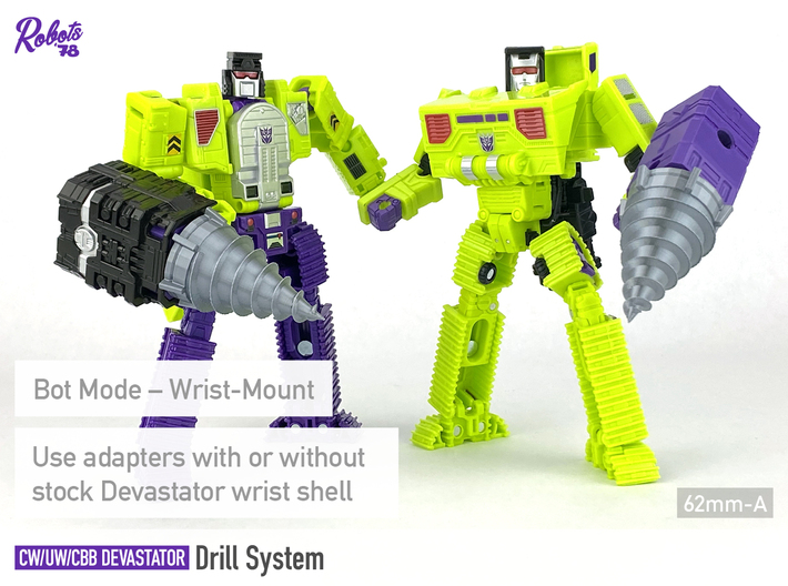Wrist-Mount CW x2 [Devastator Drill System] 3d printed 