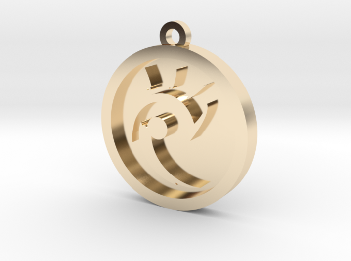 Gwendolyn’s Wartlop Glyph Pendant 3d printed A more economical alternative to solid gold, the plated brass offers the same classic, premium, beautiful metal look, perfect for occasional wear.