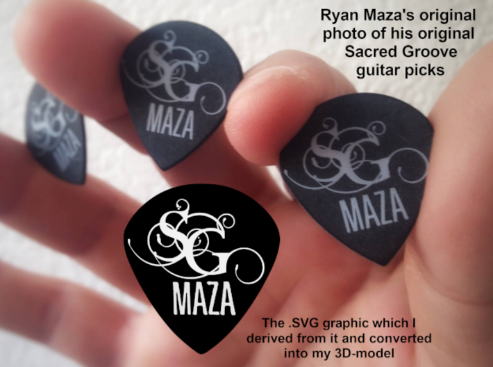 Sacred Goove MAZA Guitar Pick (UNOFFICIAL Replica) 3d printed 