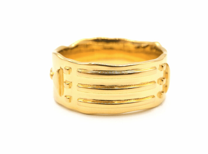 Atlantis Ring - Solid 3d printed Atlantis Ring - Solid - Gold Plated Brass