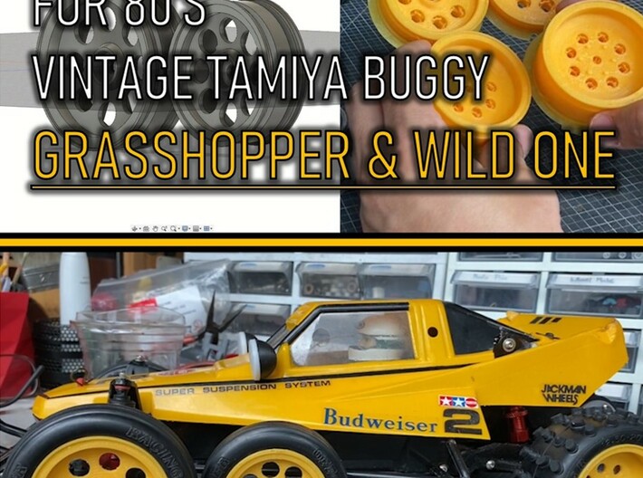 Custom RC Wheel  for Tamiya Grasshopper (Front) 3d printed 