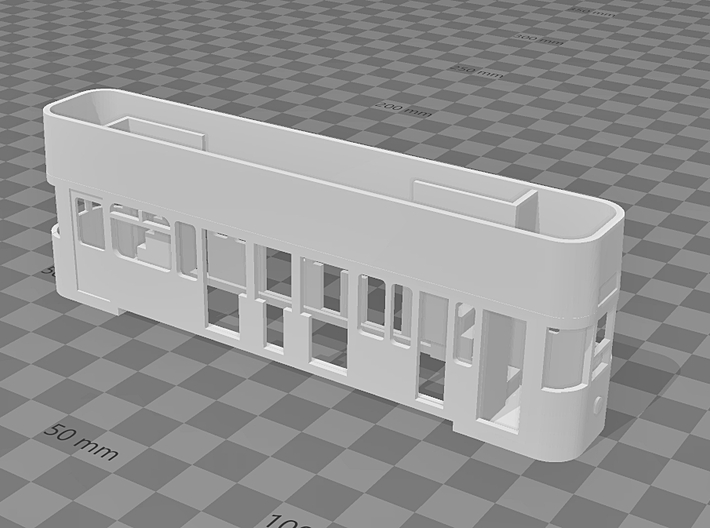 Seaton Tramways Car 12 (mark 1 Double Deck) in 009 3d printed The kit together