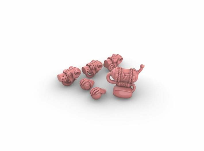 Warhammer Skaven Acolyte 30 Heads Backpacks Hands  3d printed bits variety shown not on sprue