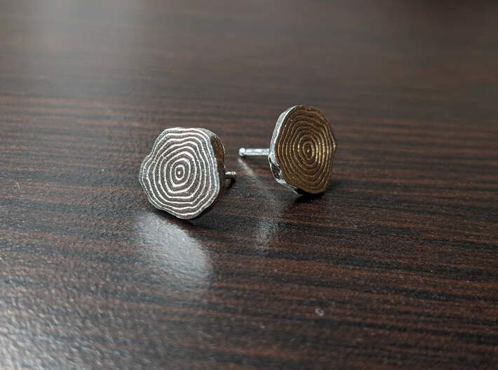 Tree Ring Earrings 3d printed