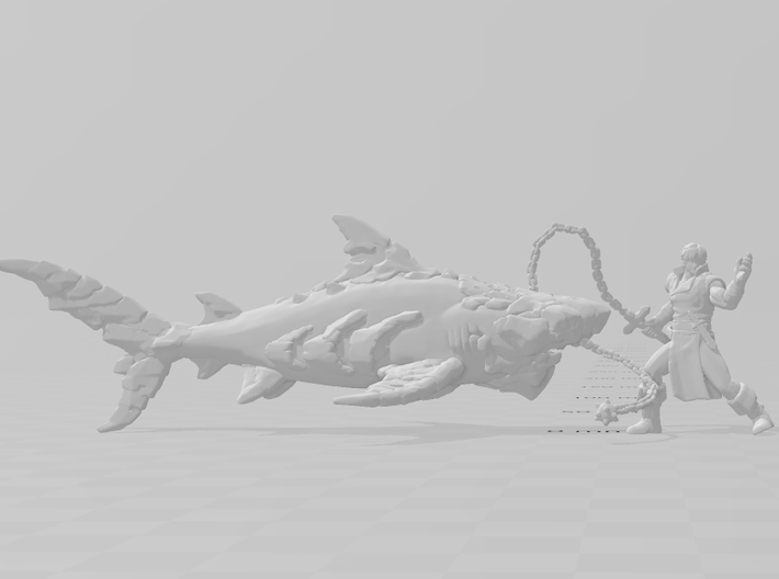 Stone Shark 100mm miniature model fantasy game dnd 3d printed 