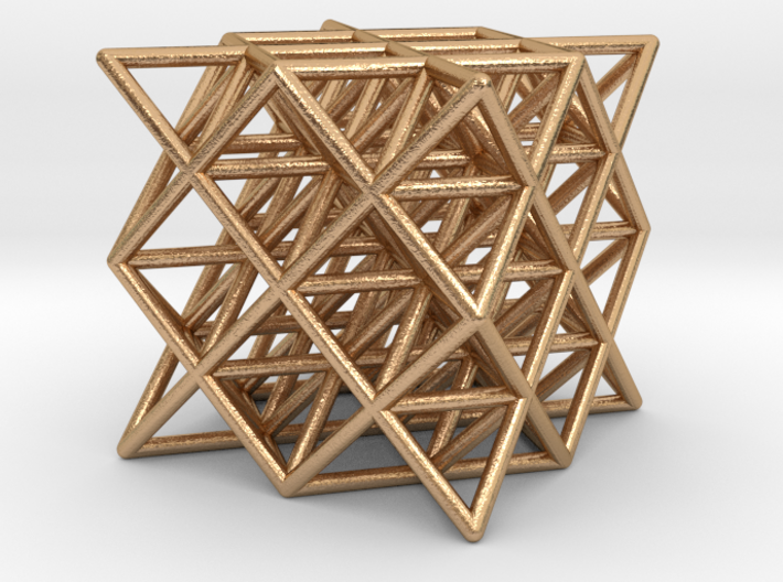 64 tetrahedrons, round struts, 2cm 3d printed