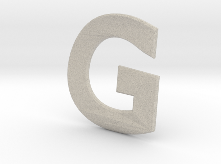 Distorted letter G no rings 3d printed