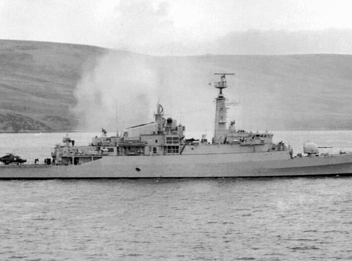 Nameplate HMS Antelope 3d printed Type 21-class frigate HMS Antelope.