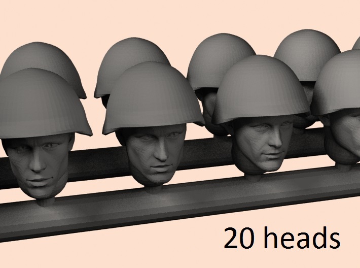 28mm WW2 Soviet heads 3d printed
