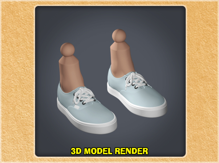 1:6 Scale Vans Laced Style Shoes 3d printed