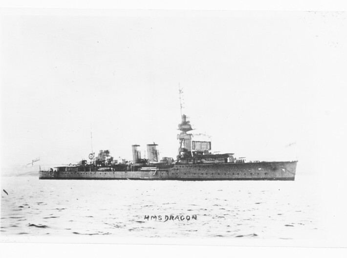 Nameplate HMS Dragon 3d printed Danae-class light cruiser HMS Dragon.
