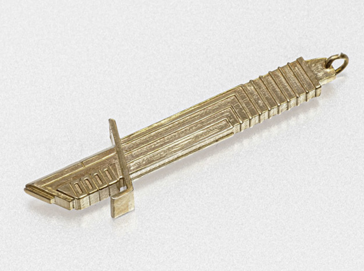 DRKSBR REBELS keychain 3d printed Natural Brass