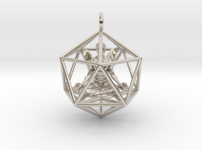 Male Angel in Icosahedron 40mm 3d printed