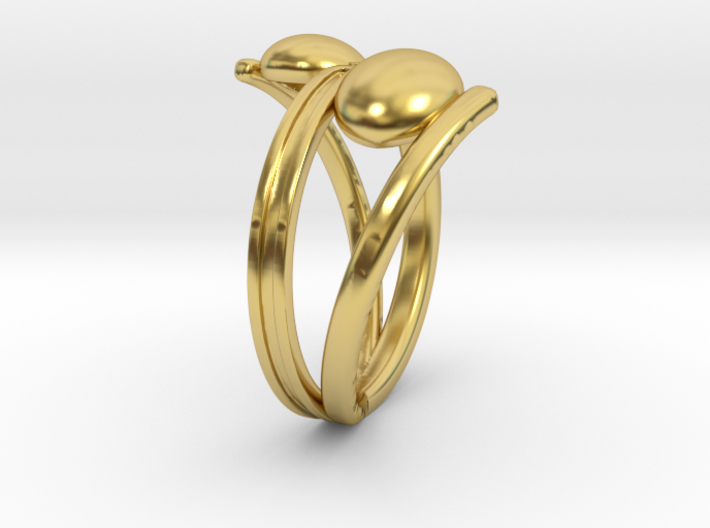 Crossed ring with balls [openring] 3d printed