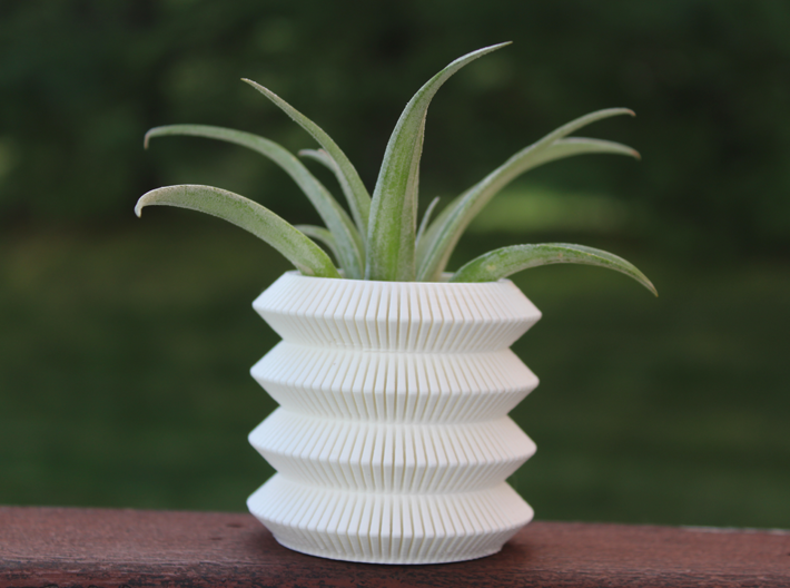 Perforated coil planter 3d printed 