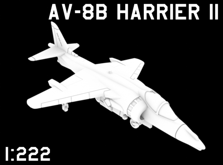 1:222 Scale AV-8B Harrier II (Clean, Deployed) 3d printed