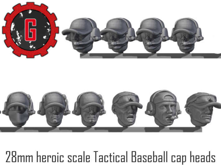 28mm heroic character tactical baseball cap heads 3d printed