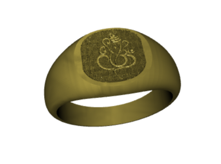 Ring -  Ganesha n Om 3d printed 