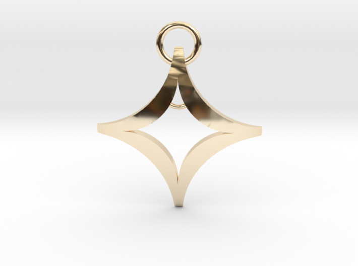 Four Point Star Pendant 30mm 3d printed