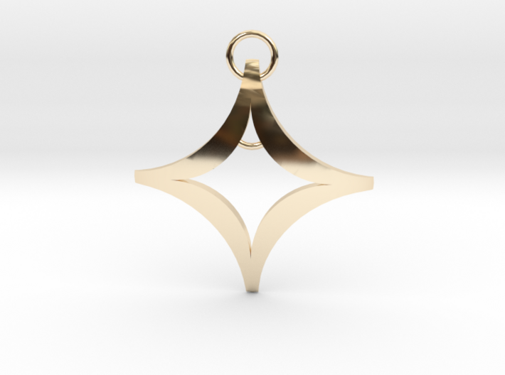 Four Point Star Pendant 42mm 3d printed