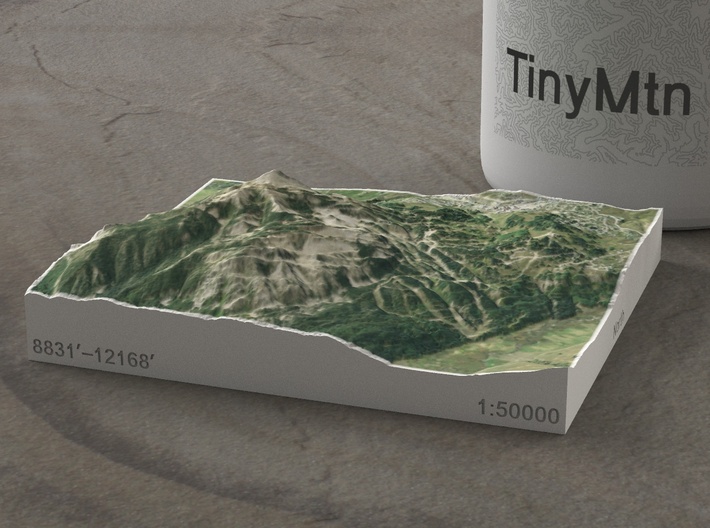Crested Butte, Colorado, USA, 1:50000 3d printed
