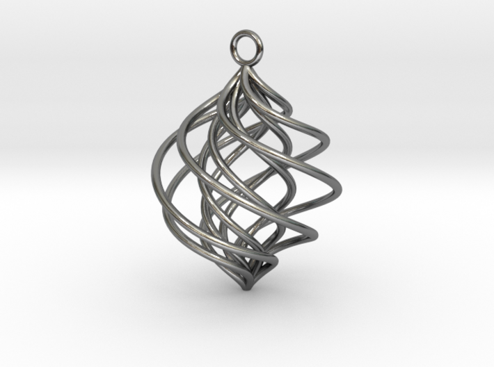 Twisted Pendant/Earring (5 wire 1 Twist) 3d printed