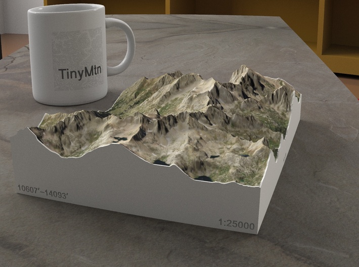 Needle Mountains, Colorado, USA, 1:25000 3d printed 