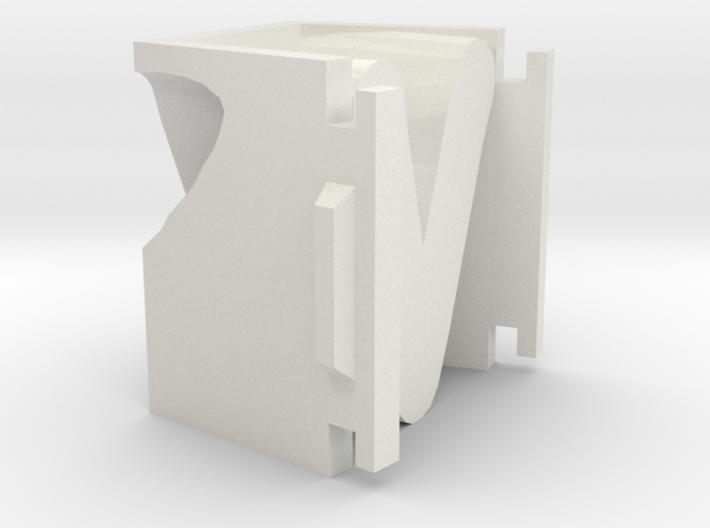 letter v for candle mold 3d printed