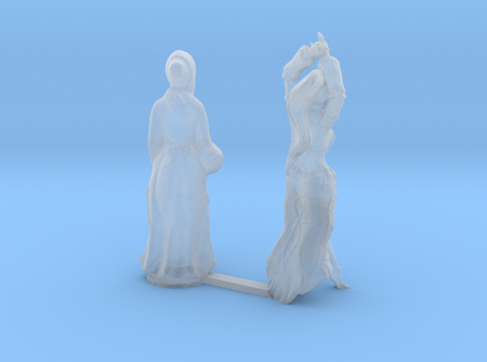 HO Scale Old Lady and Young Dancer 3d printed This is a render not a picture